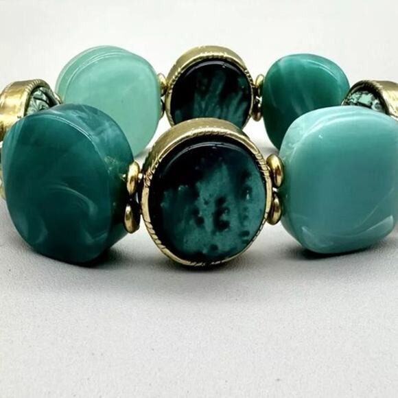 Chicos Bracelet Boho Southwest Teal Blue Green  Beaded Stretch
Bangle New - Picture 2 of 8